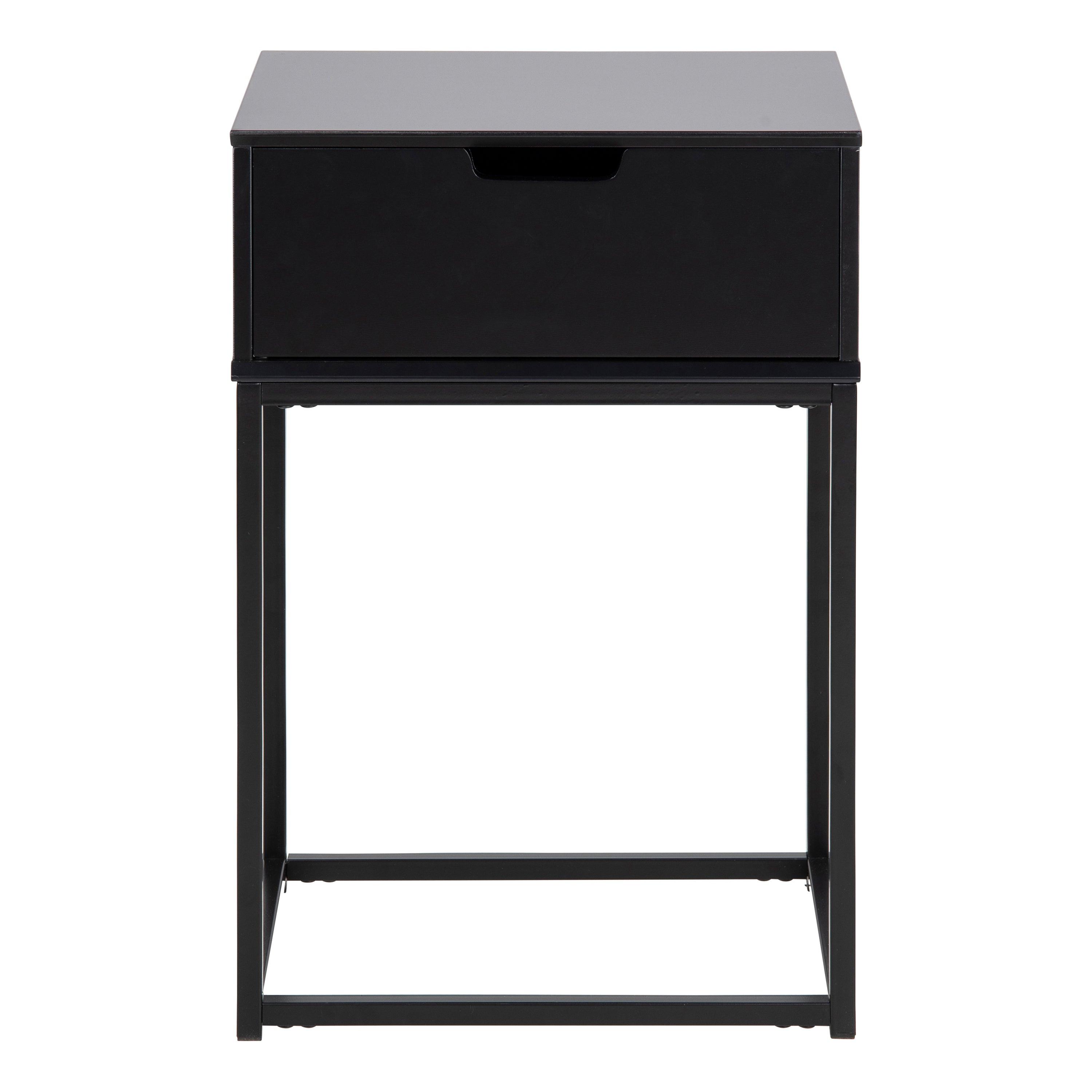 Mitra 1 Drawer Bedside Table in Black - image 2