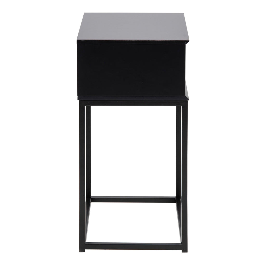 Mitra 1 Drawer Bedside Table in Black - image 3