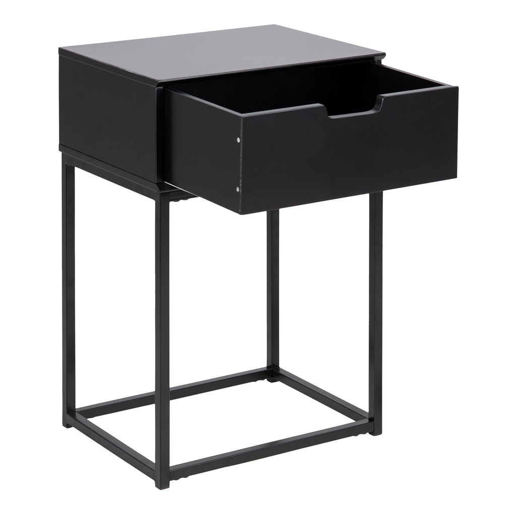 Mitra 1 Drawer Bedside Table in Black - image 4