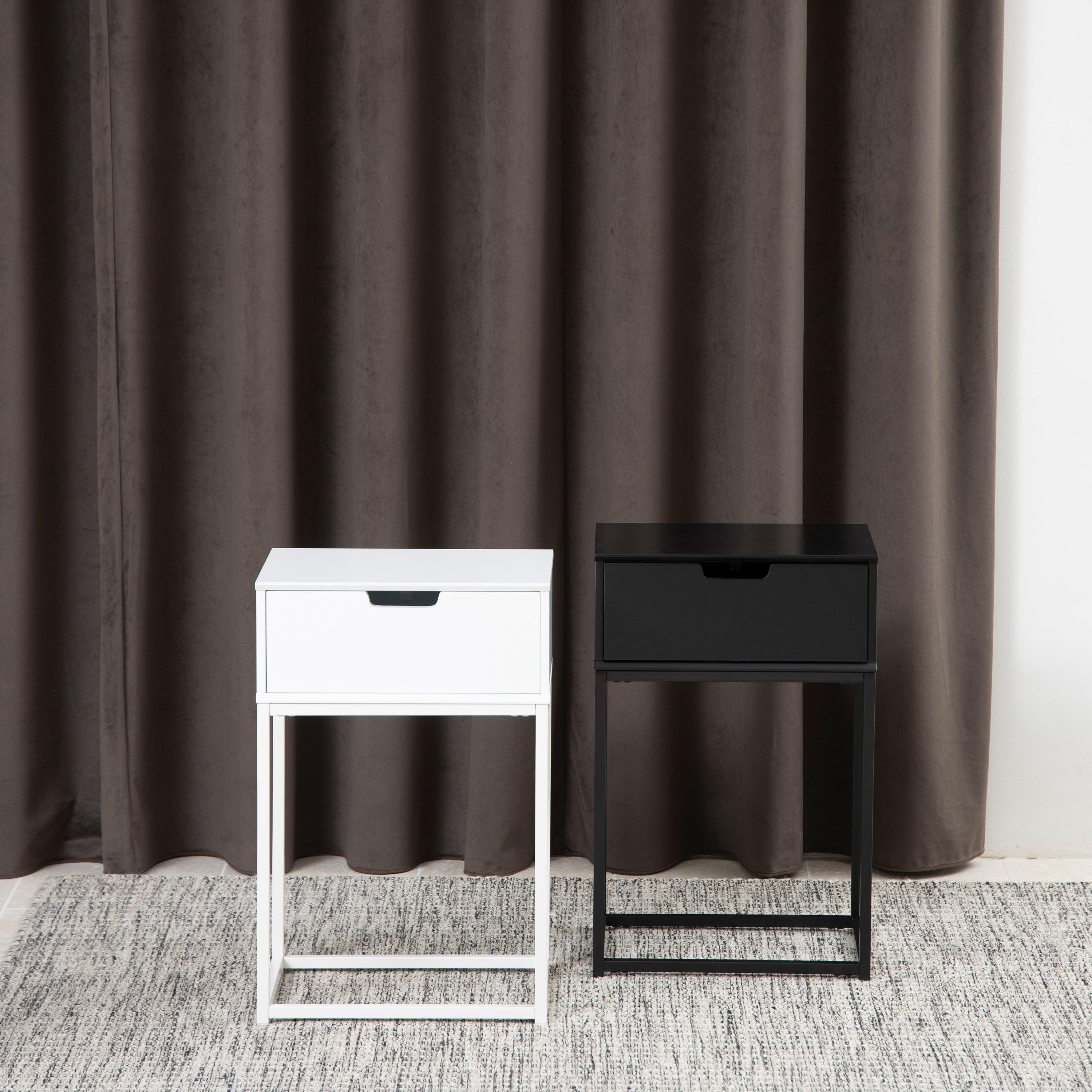 Mitra 1 Drawer Bedside Table in Black - image 6