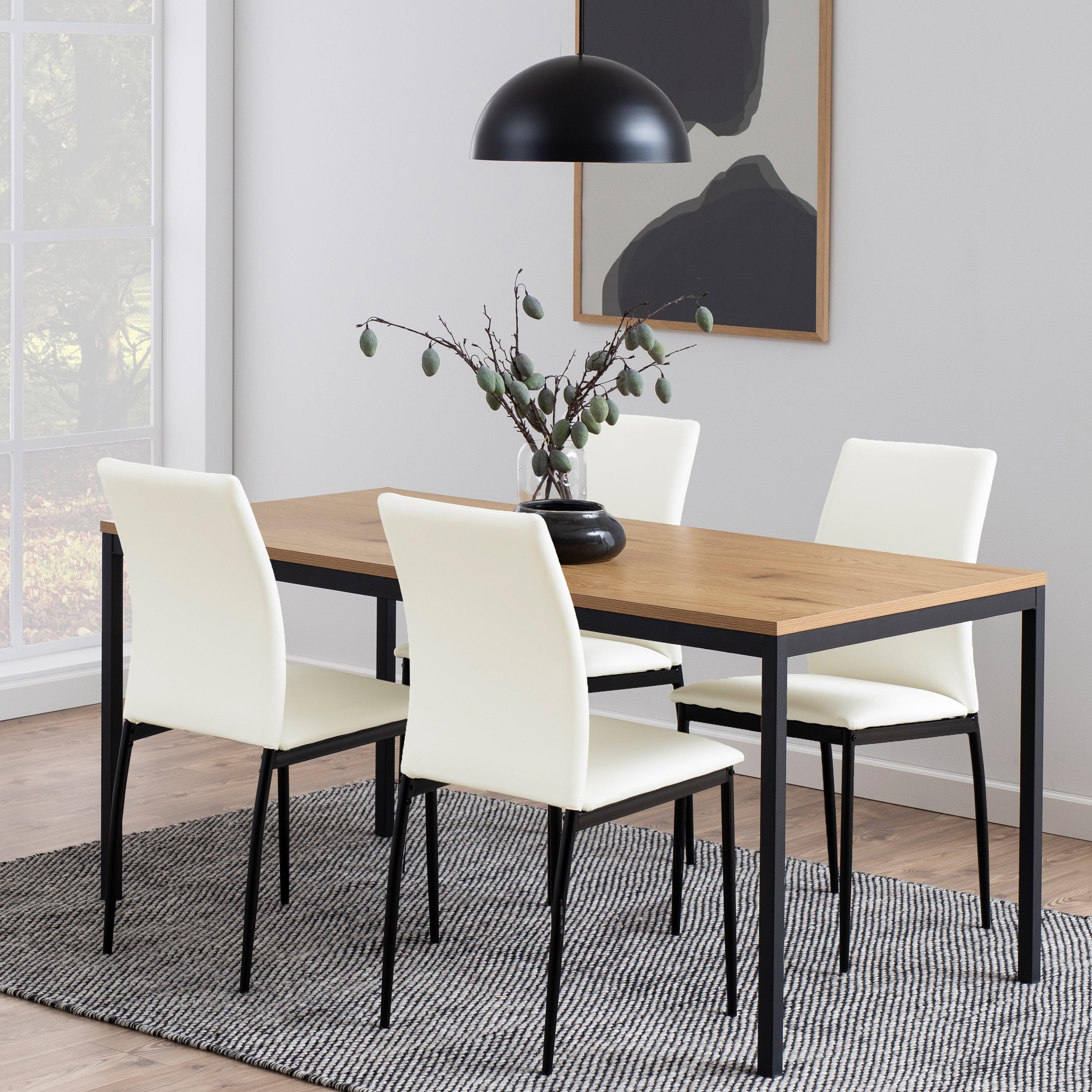 Seaford Dining Table in Black & Oak 160x80cm - image 3