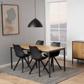 Seaford Dining Table in Black & Oak 160x80cm - image 4