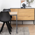 Seaford Dining Table in Black & Oak 160x80cm - image 5