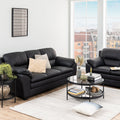 Bayonne Round Coffee Table in Black with Smoked Glass Top - image 3