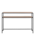 Seaford Black Metal Console Table with Oak Top - image 2