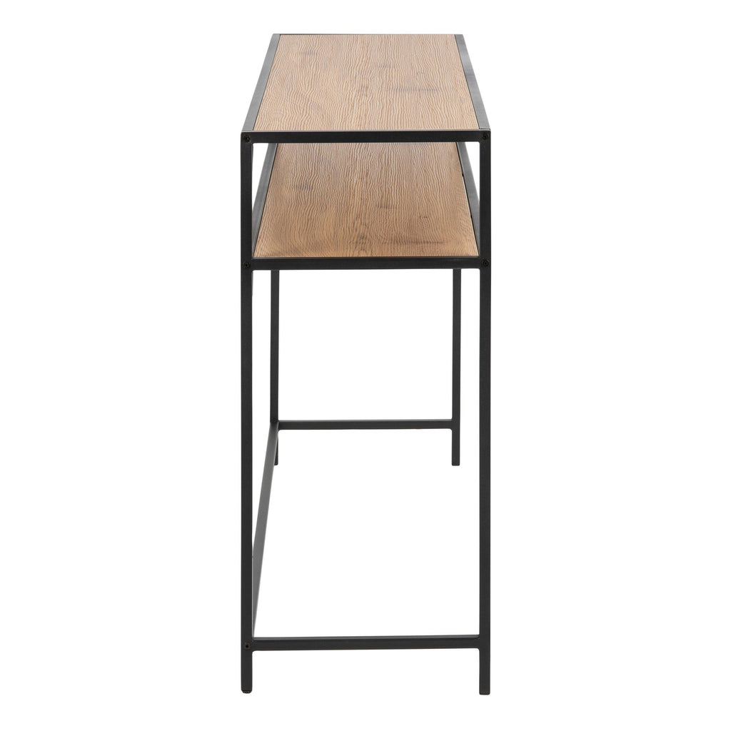 Seaford Black Metal Console Table with Oak Top - image 3
