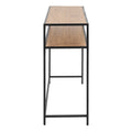 Seaford Black Metal Console Table with Oak Top - image 3
