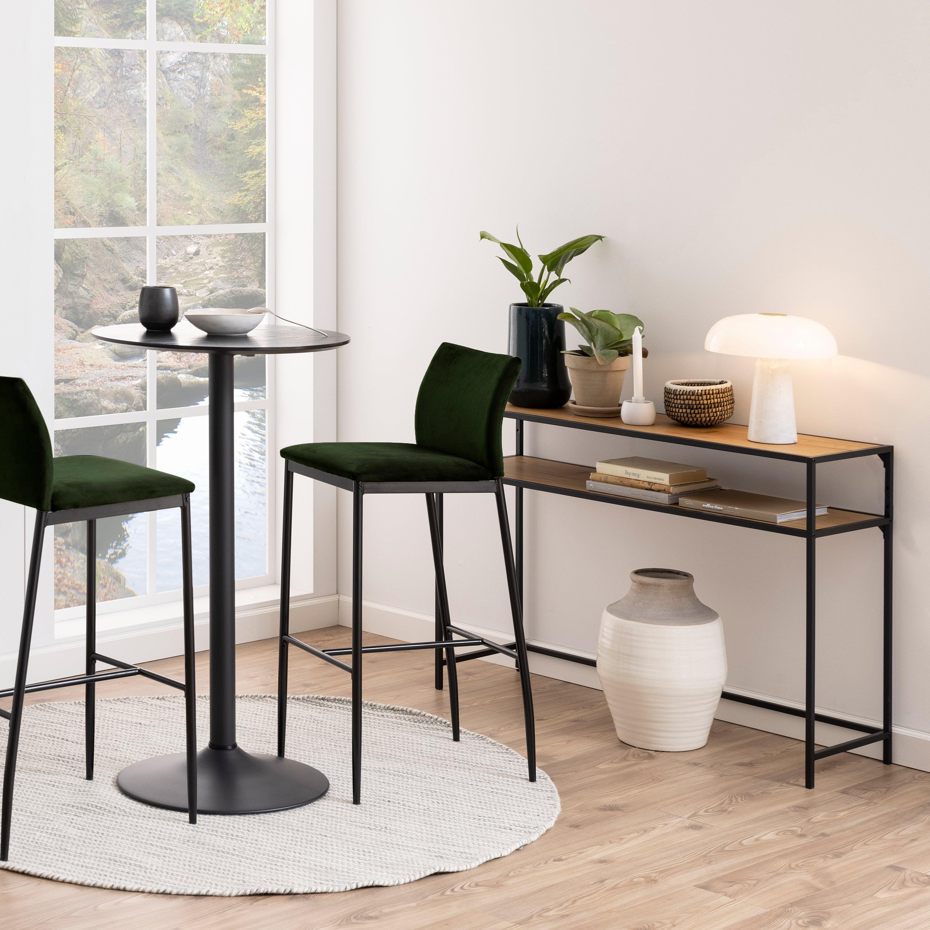 Seaford Black Metal Console Table with Oak Top - image 4