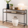 Seaford Black Metal Console Table with Oak Top - image 5