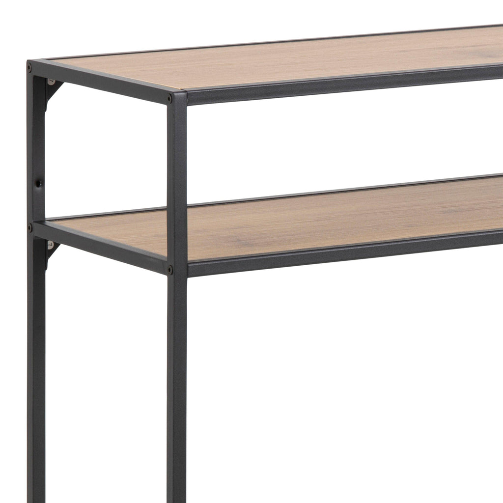 Seaford Black Metal Console Table with Oak Top - image 6
