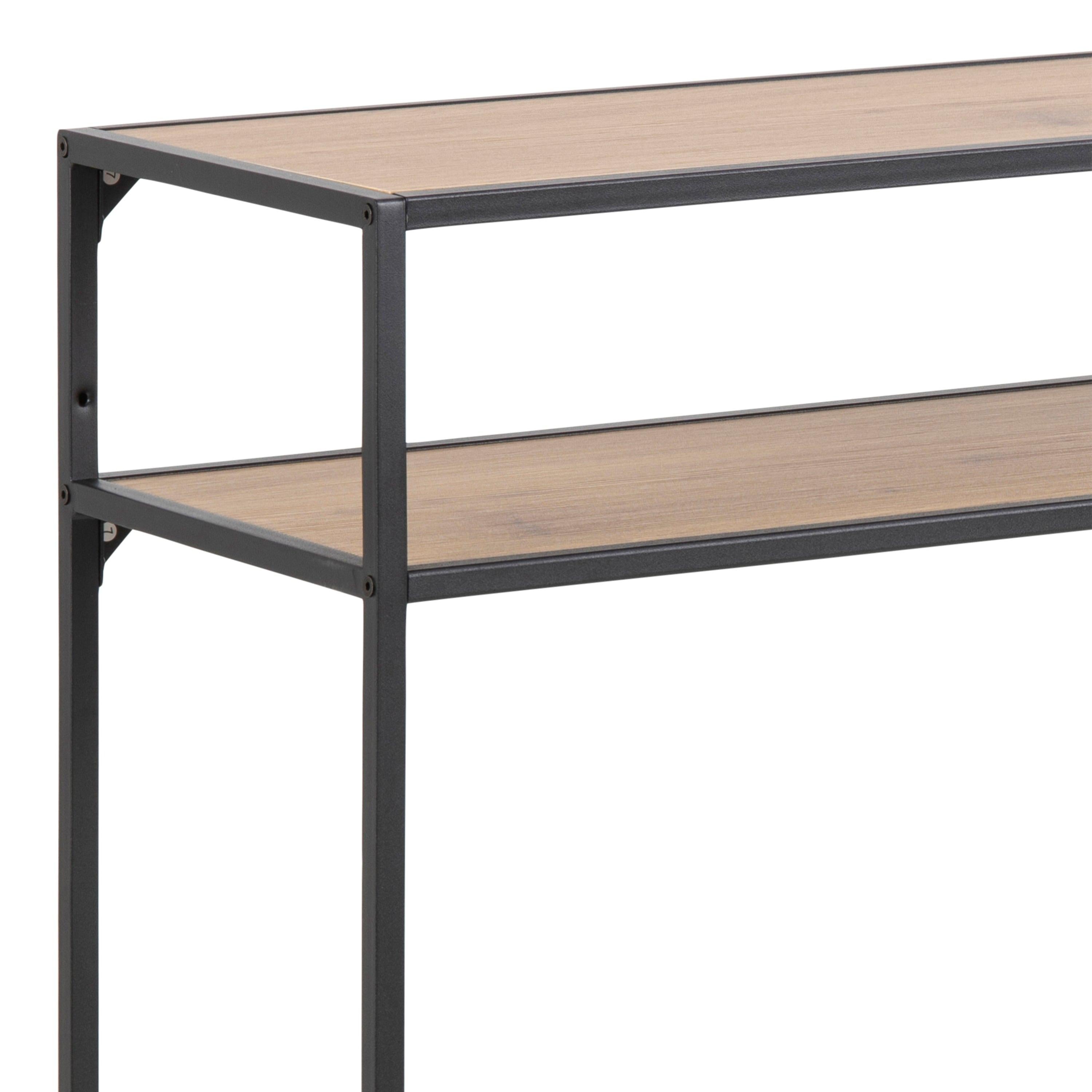 Seaford Black Metal Console Table with Oak Top - image 6