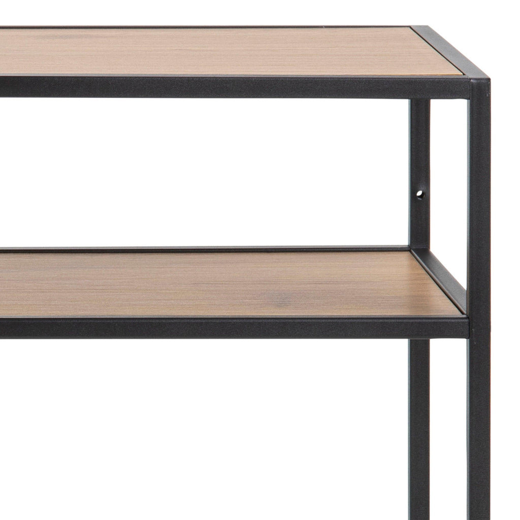 Seaford Black Metal Console Table with Oak Top - image 7
