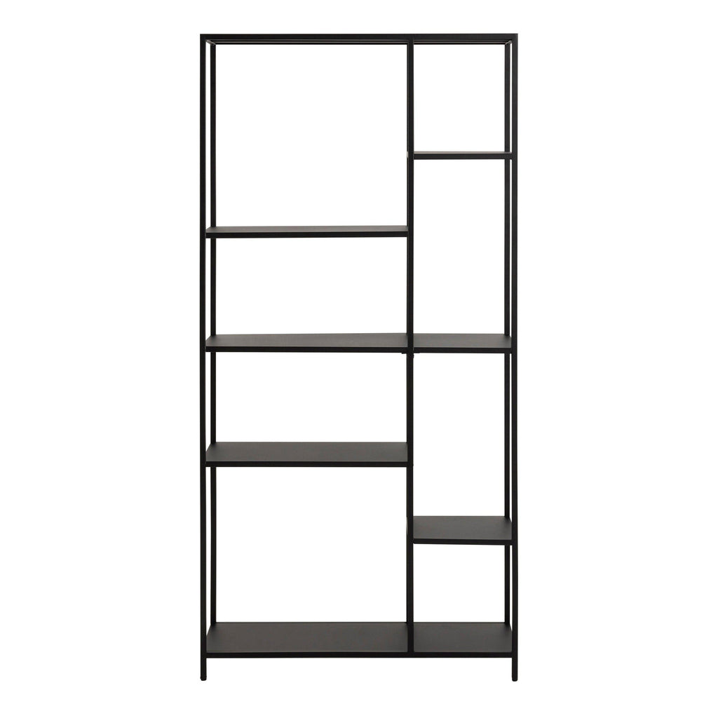 Newcastle Asymmetrical Bookcase with 6 Shelves in Matt Black - image 2