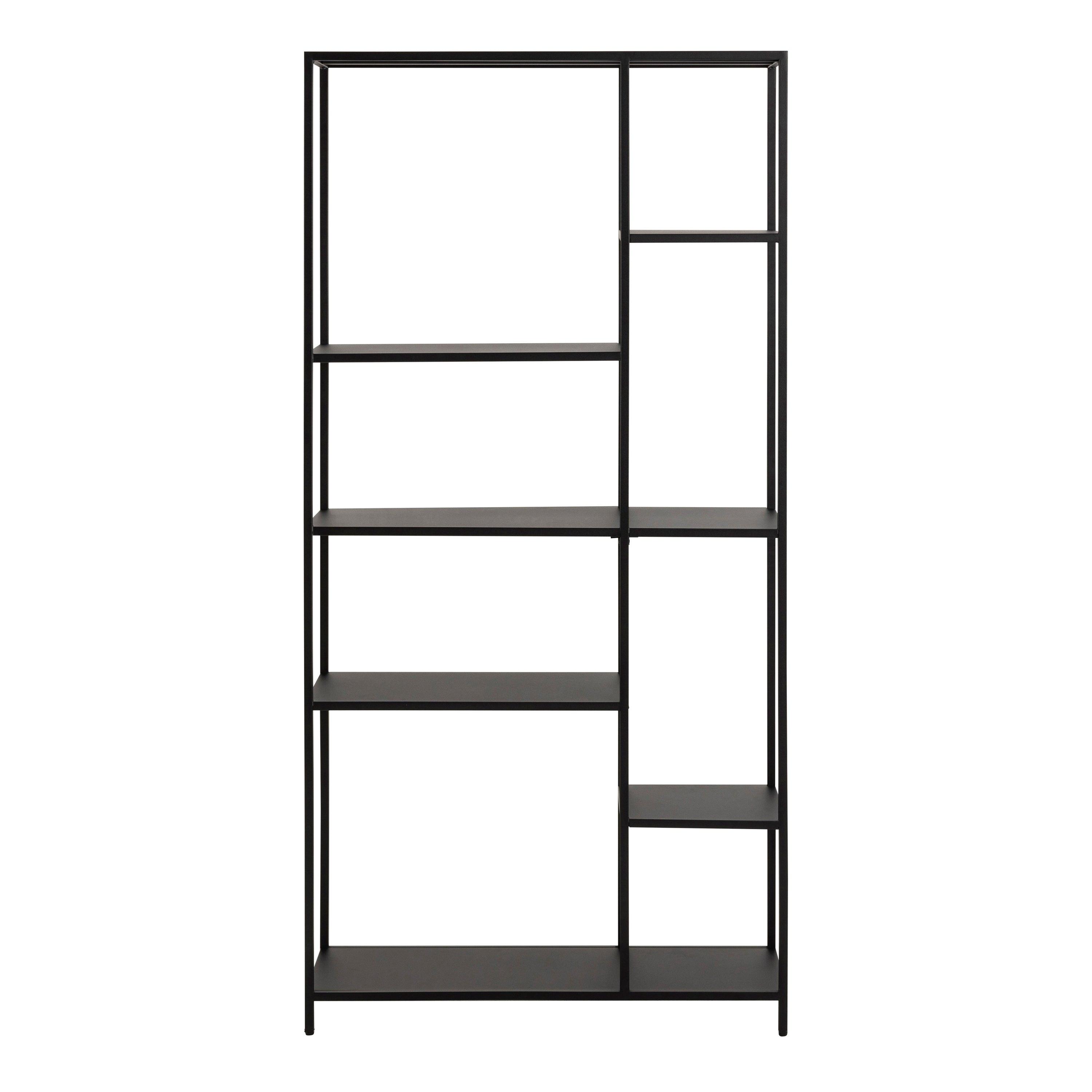 Newcastle Asymmetrical Bookcase with 6 Shelves in Matt Black - image 2