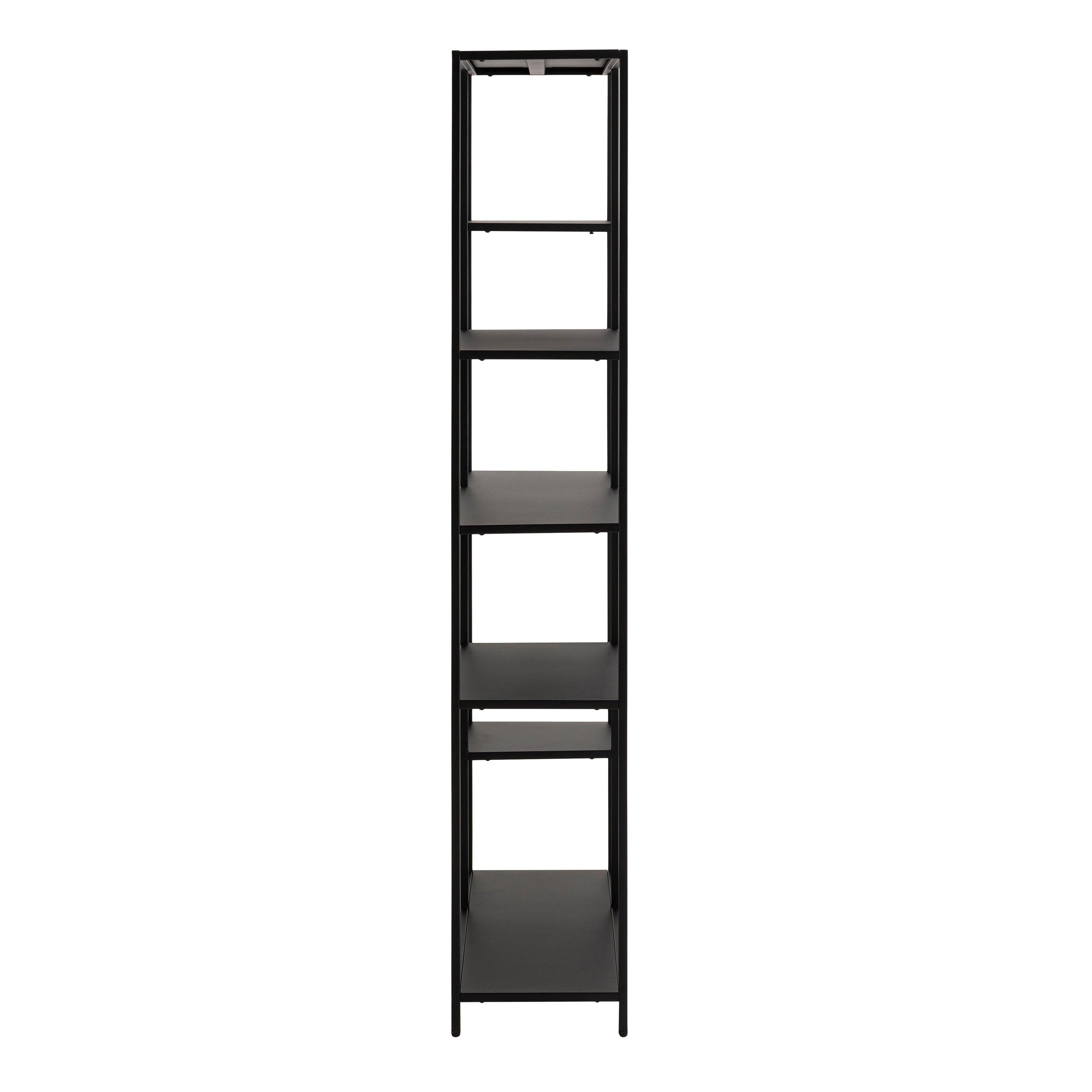 Newcastle Asymmetrical Bookcase with 6 Shelves in Matt Black - image 3