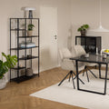 Newcastle Asymmetrical Bookcase with 6 Shelves in Matt Black - image 4