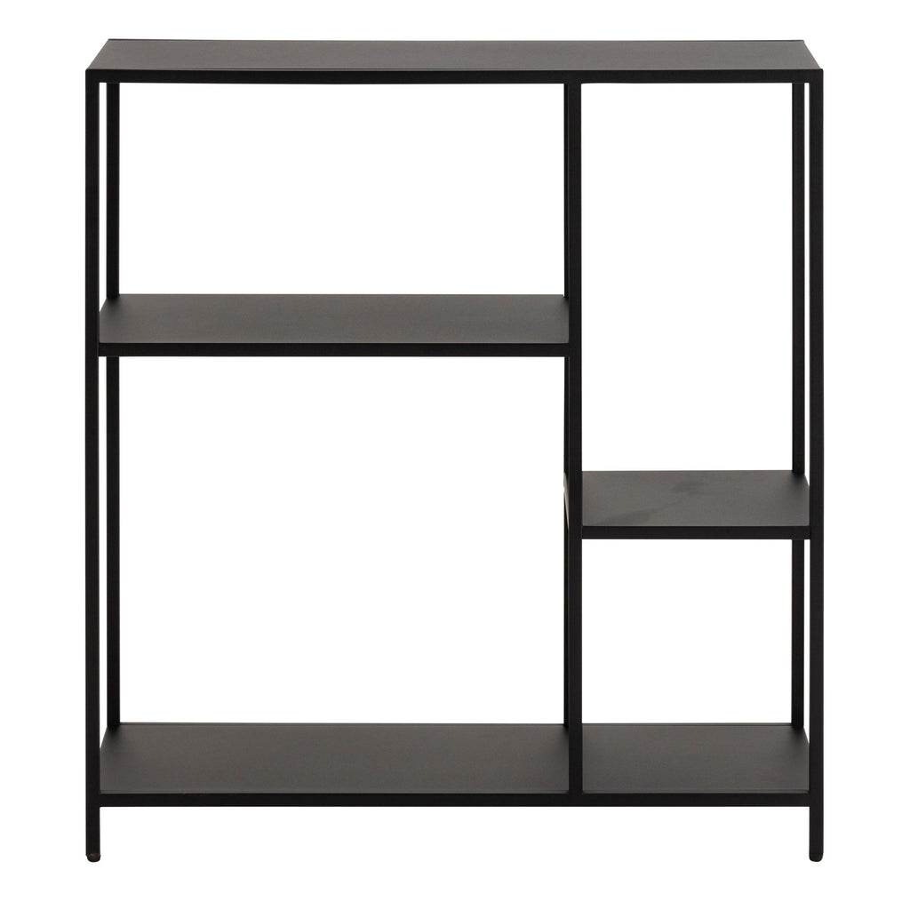 Newcastle Asymmetrical Bookcase with 3 Shelves in Matt Black - image 2