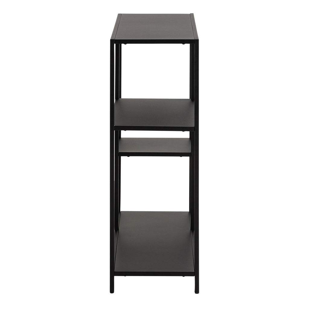Newcastle Asymmetrical Bookcase with 3 Shelves in Matt Black - image 3
