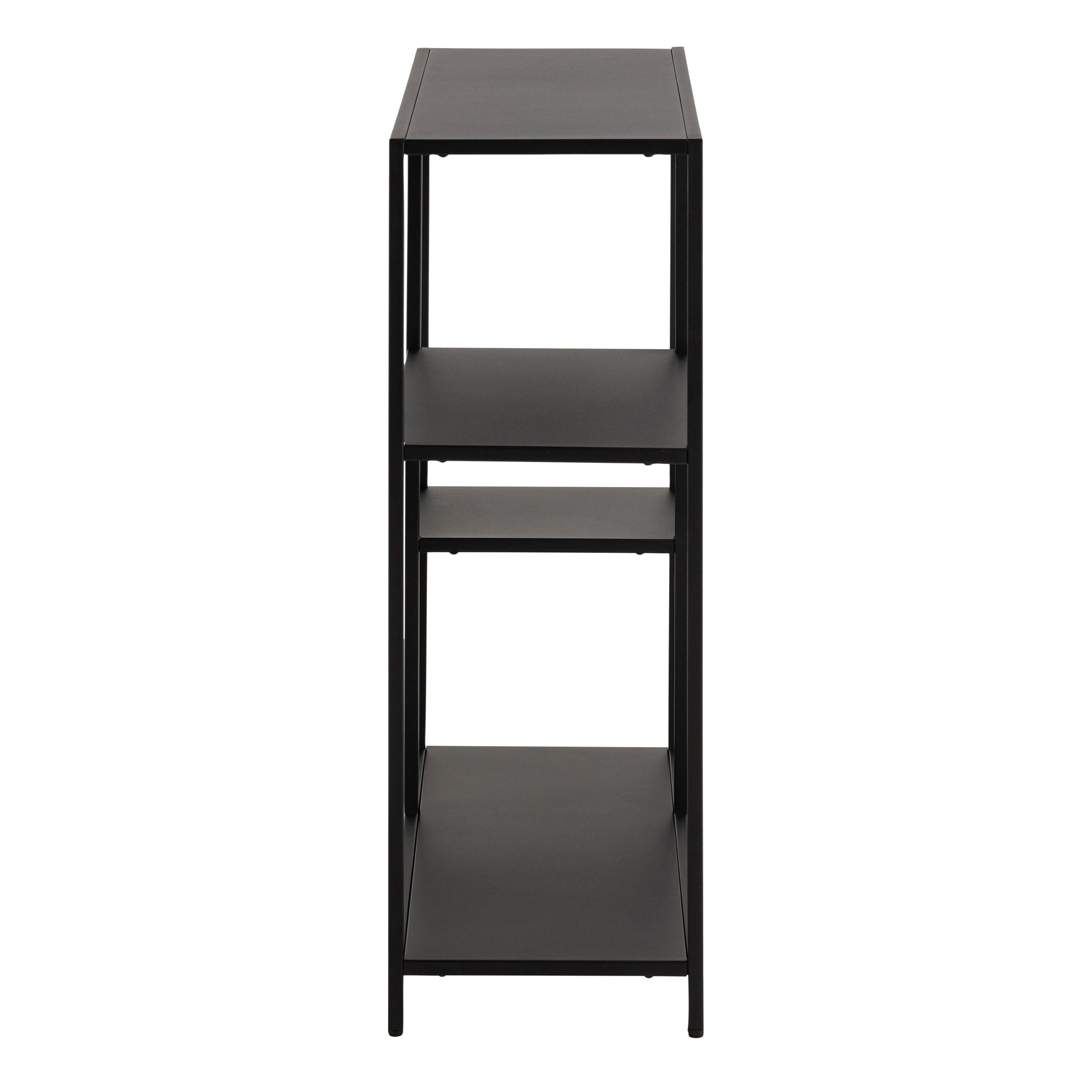 Newcastle Asymmetrical Bookcase with 3 Shelves in Matt Black - image 3