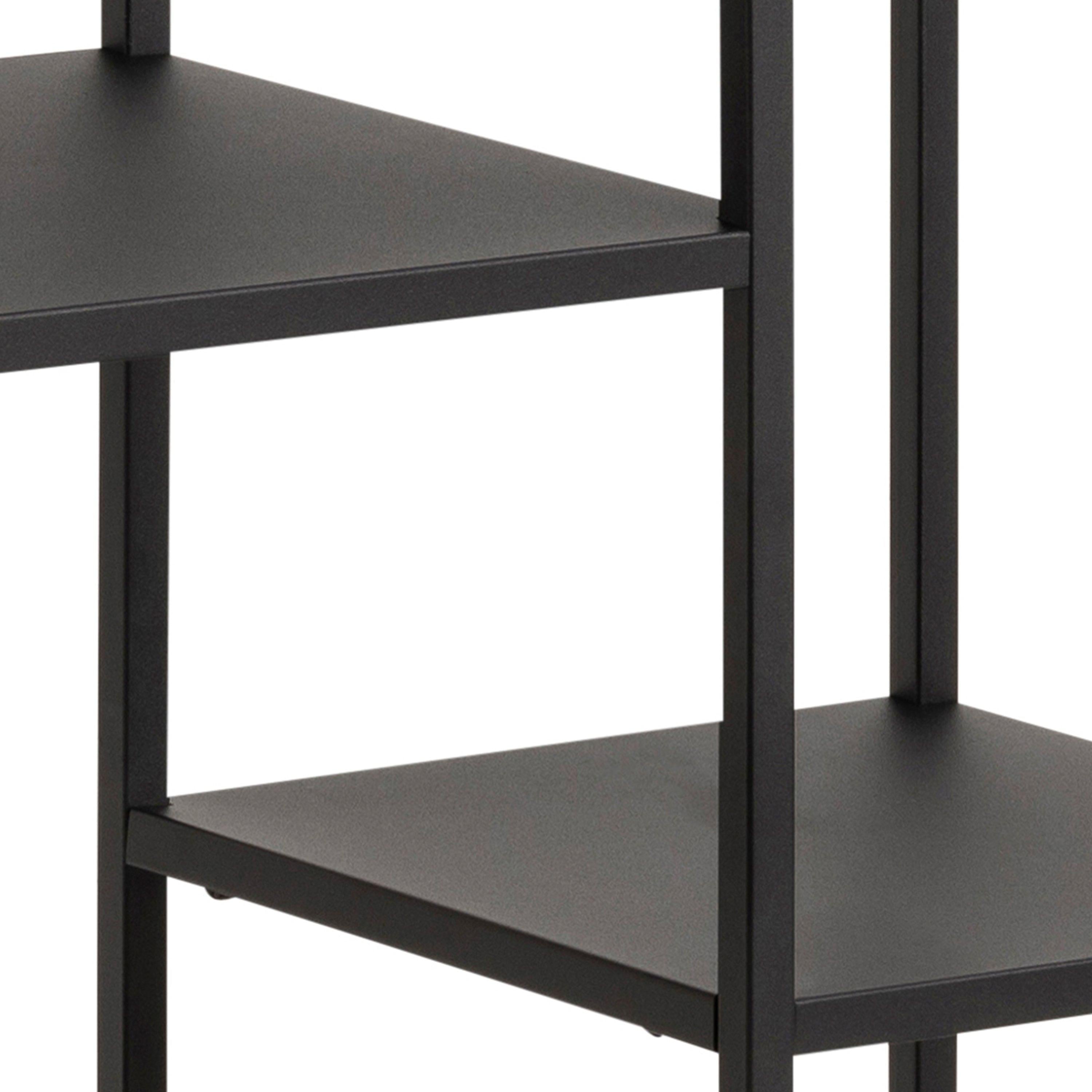 Newcastle Asymmetrical Bookcase with 3 Shelves in Matt Black - image 6