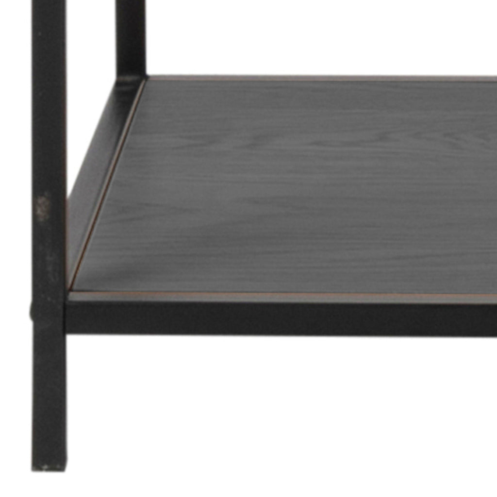 Seaford Black Metal Large Asymmetrical Bookcase with 5 Black Shelves - image 10