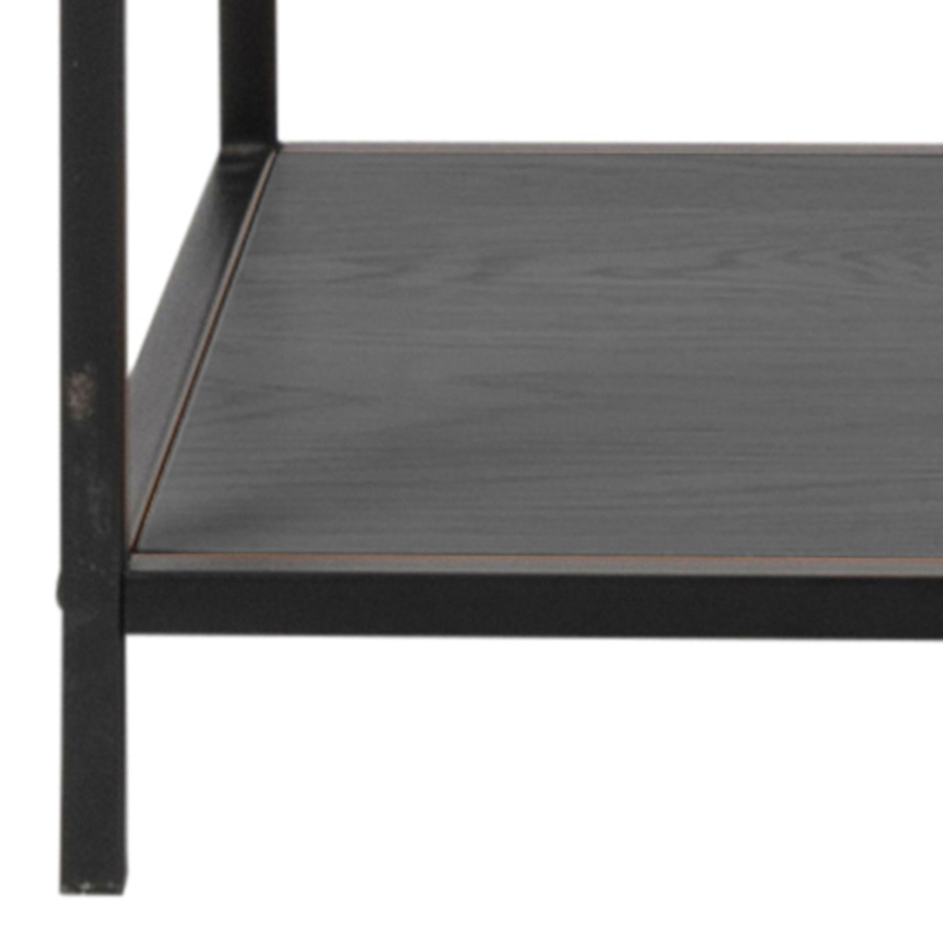 Seaford Black Metal Large Asymmetrical Bookcase with 5 Black Shelves - image 10