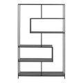Seaford Black Metal Large Asymmetrical Bookcase with 5 Black Shelves - image 2