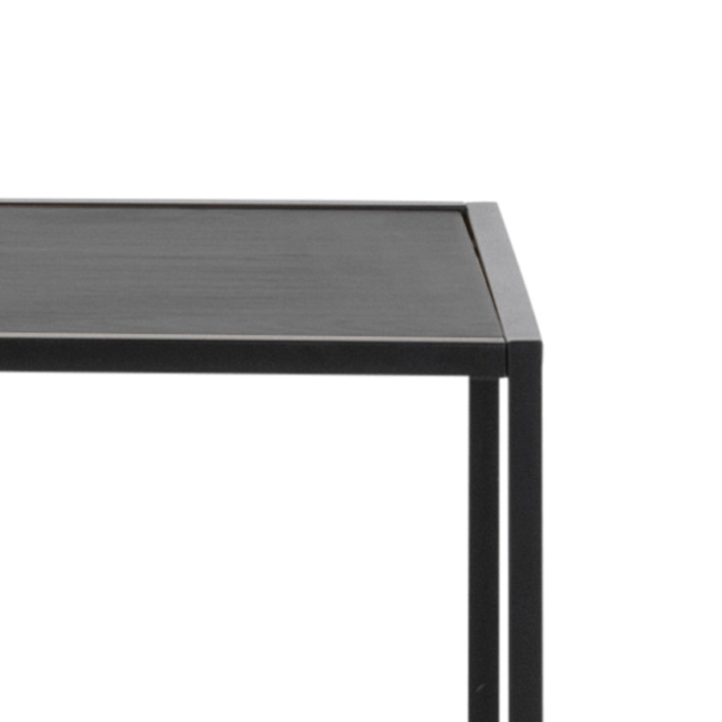 Seaford Black Metal Large Asymmetrical Bookcase with 5 Black Shelves - image 8