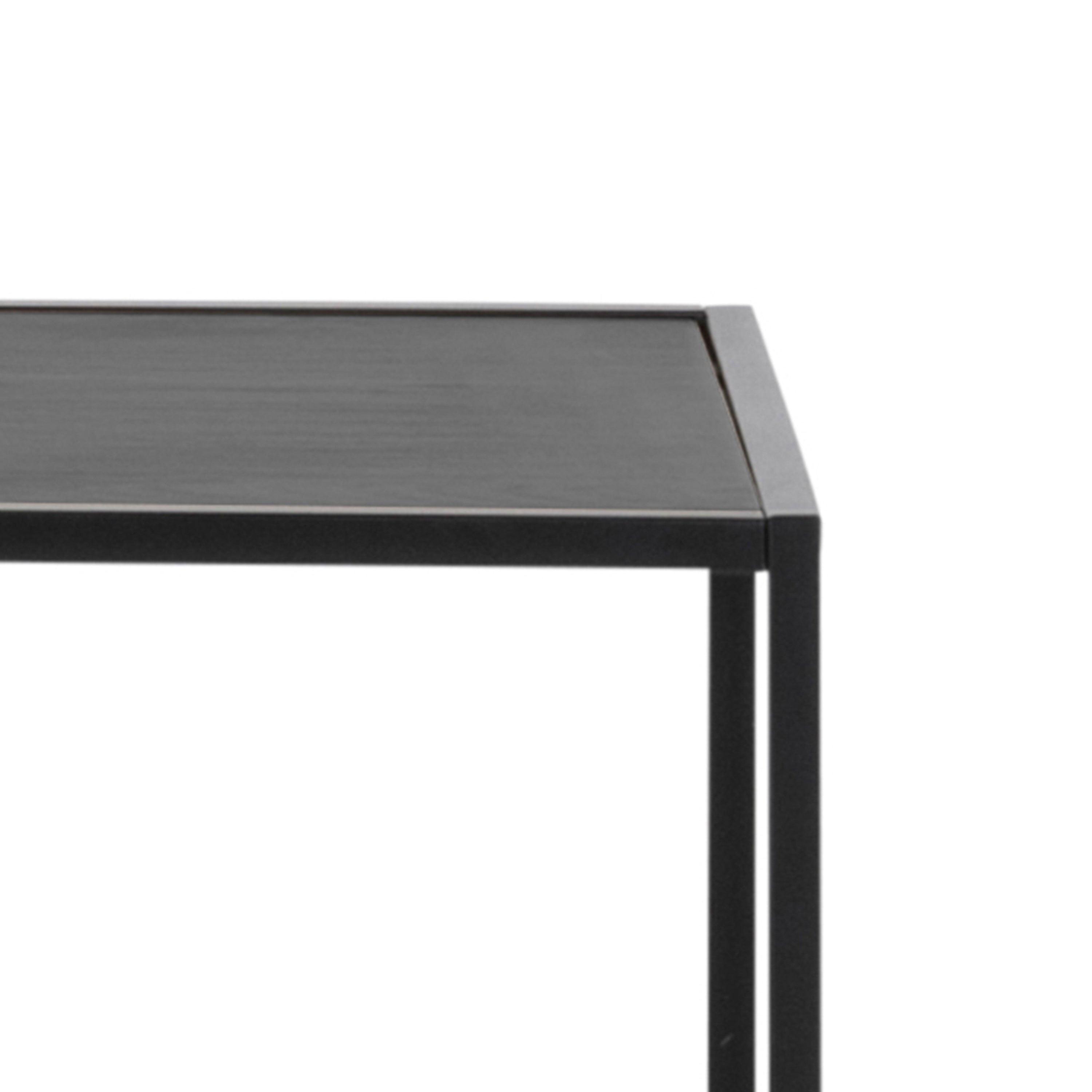 Seaford Black Metal Large Asymmetrical Bookcase with 5 Black Shelves - image 8