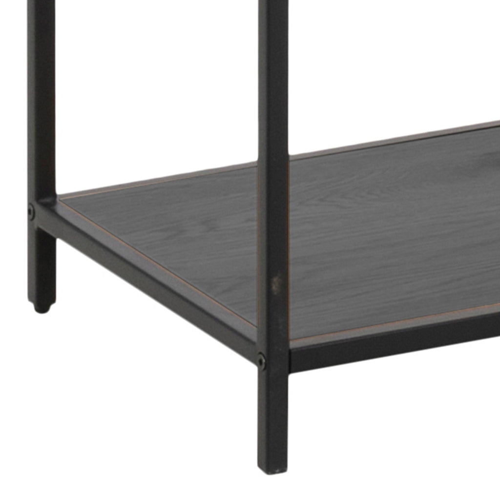 Seaford Black Metal Large Asymmetrical Bookcase with 5 Black Shelves - image 9