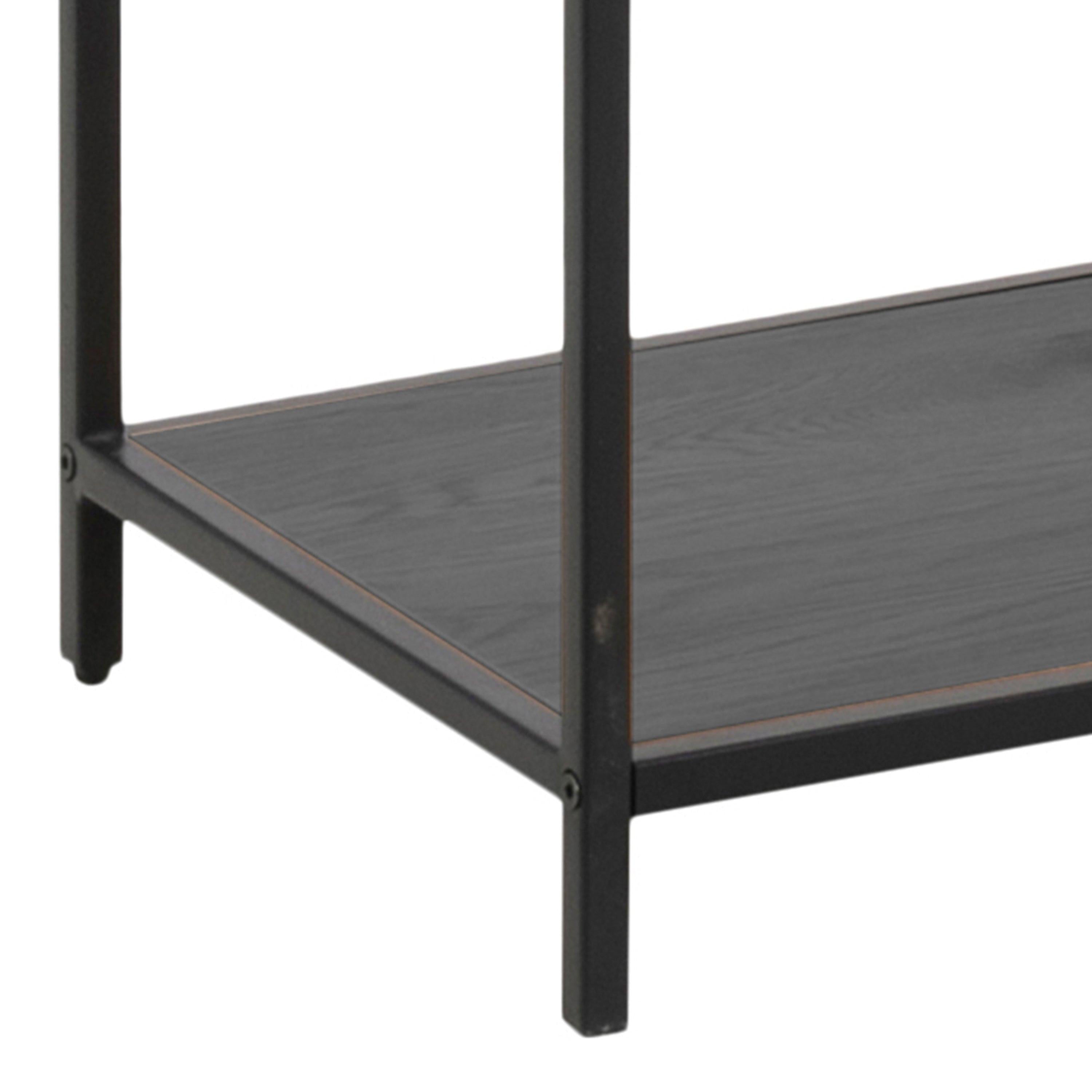 Seaford Black Metal Large Asymmetrical Bookcase with 5 Black Shelves - image 9