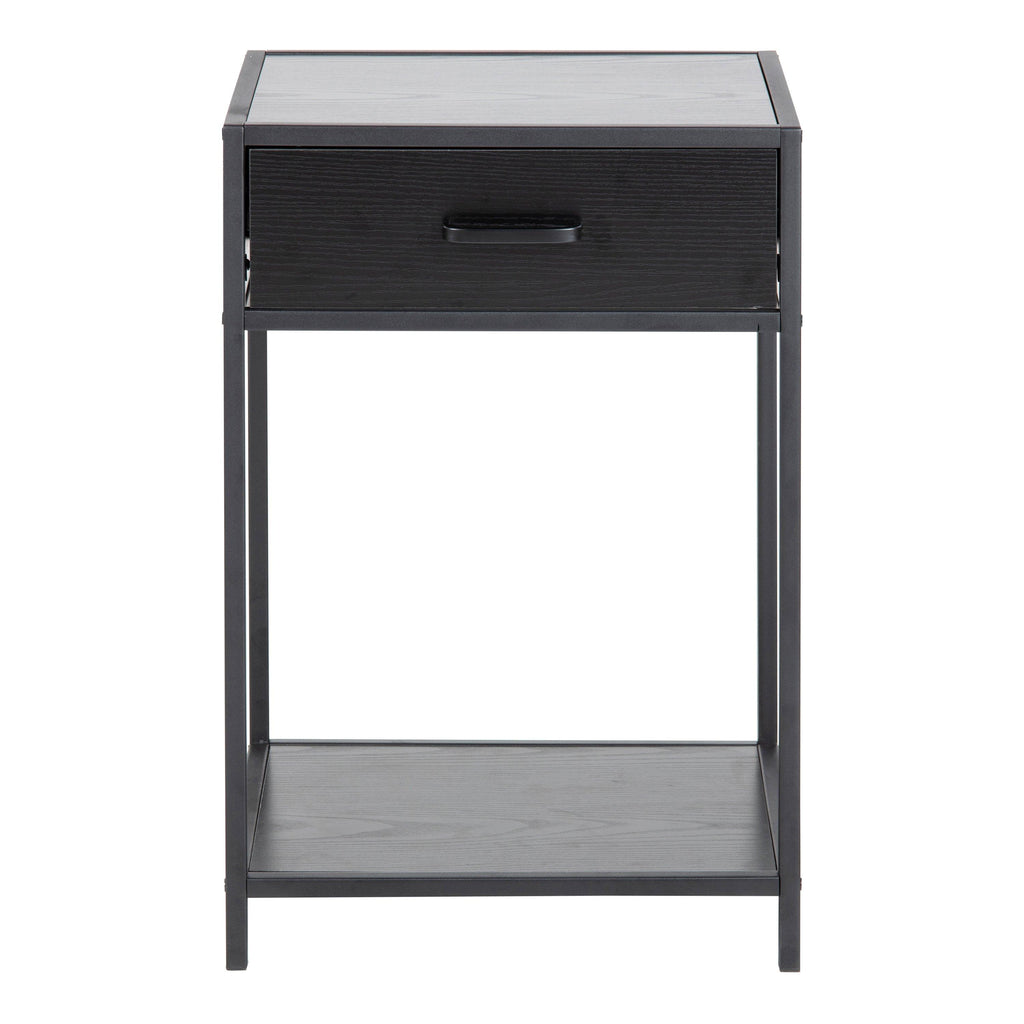 Seaford Bedside Table with 1 Drawer in Black - image 2