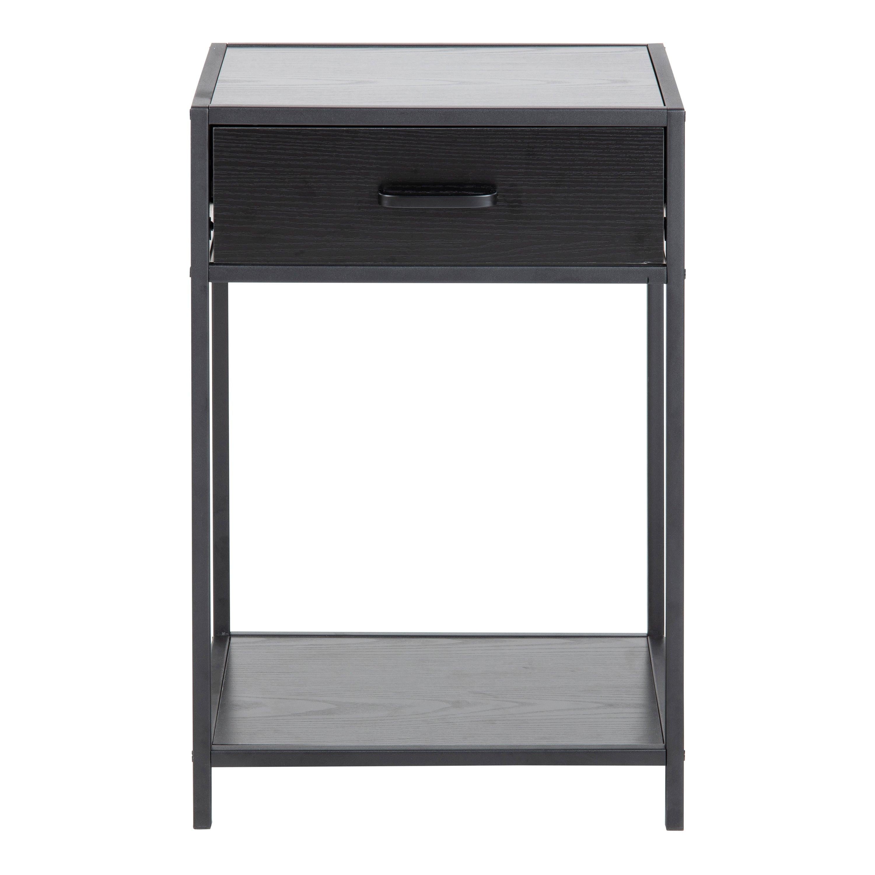 Seaford Bedside Table with 1 Drawer in Black - image 2