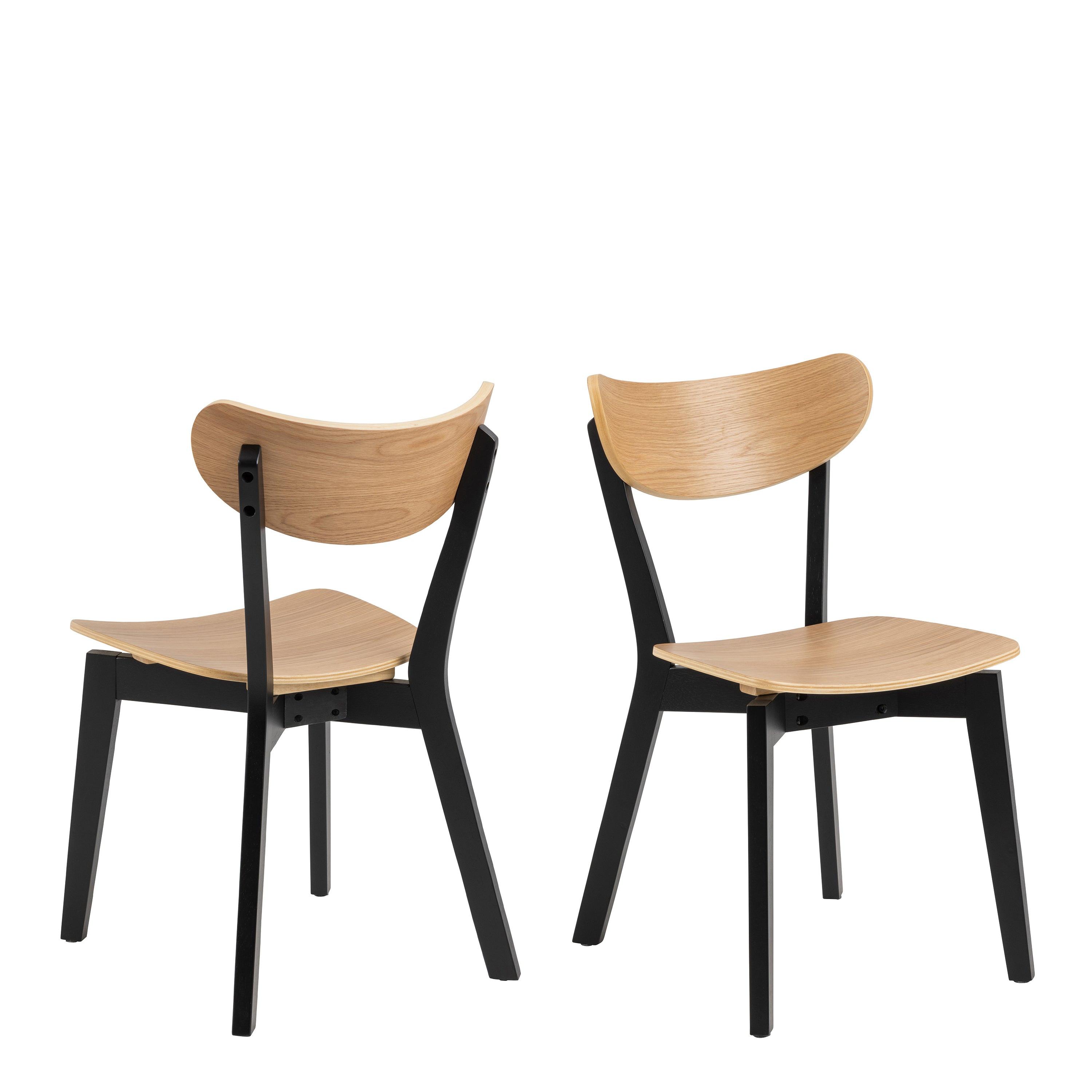 Roxby Dining Table in Oak & Black 120x80cm includes 4 Roxby Dining Chairs in Black and Oak - image 5