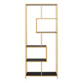 Seaford Tall Gold Metal Bookcase with 5 Black Shelves - image 2