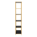 Seaford Tall Gold Metal Bookcase with 5 Black Shelves - image 3