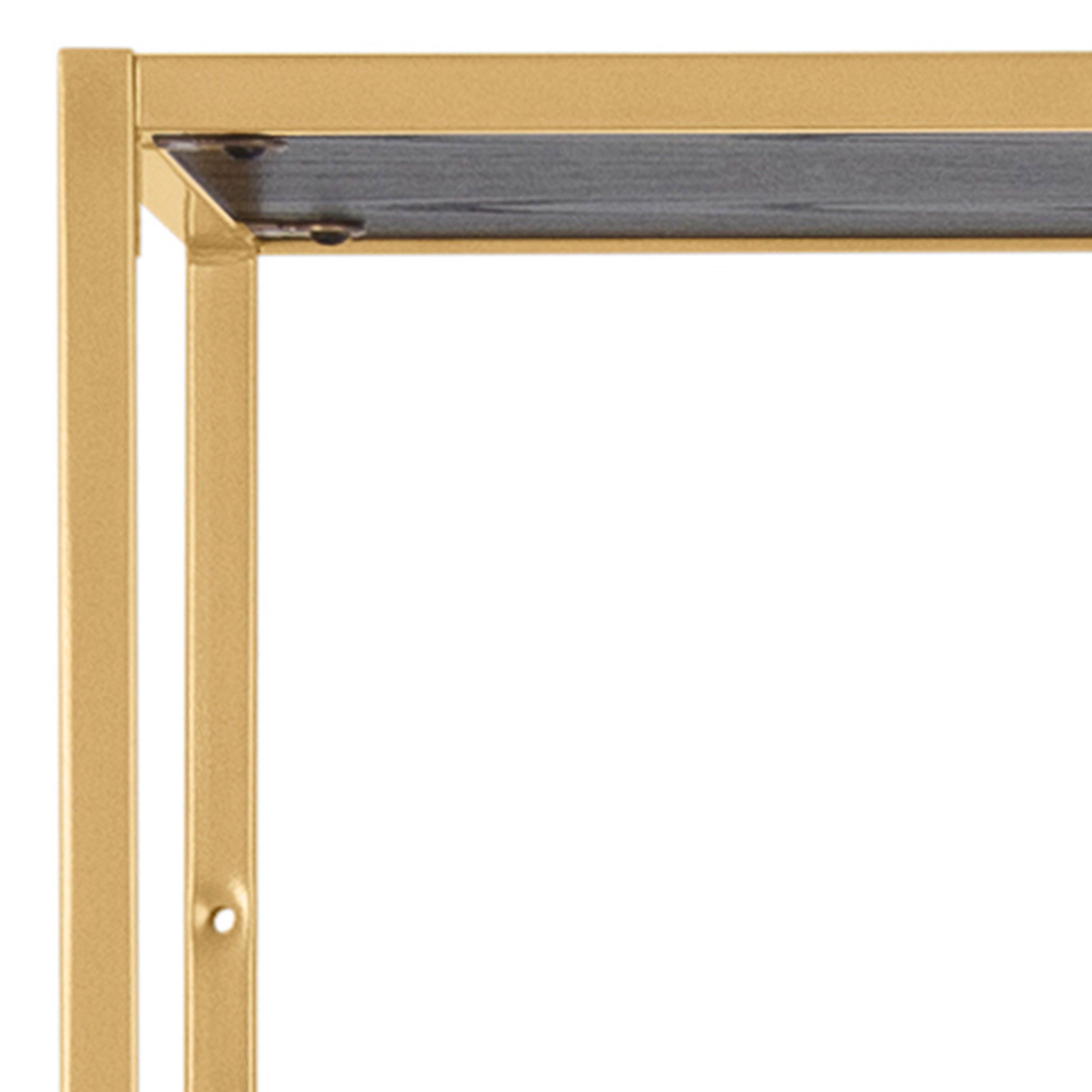 Seaford Tall Gold Metal Bookcase with 5 Black Shelves - image 5