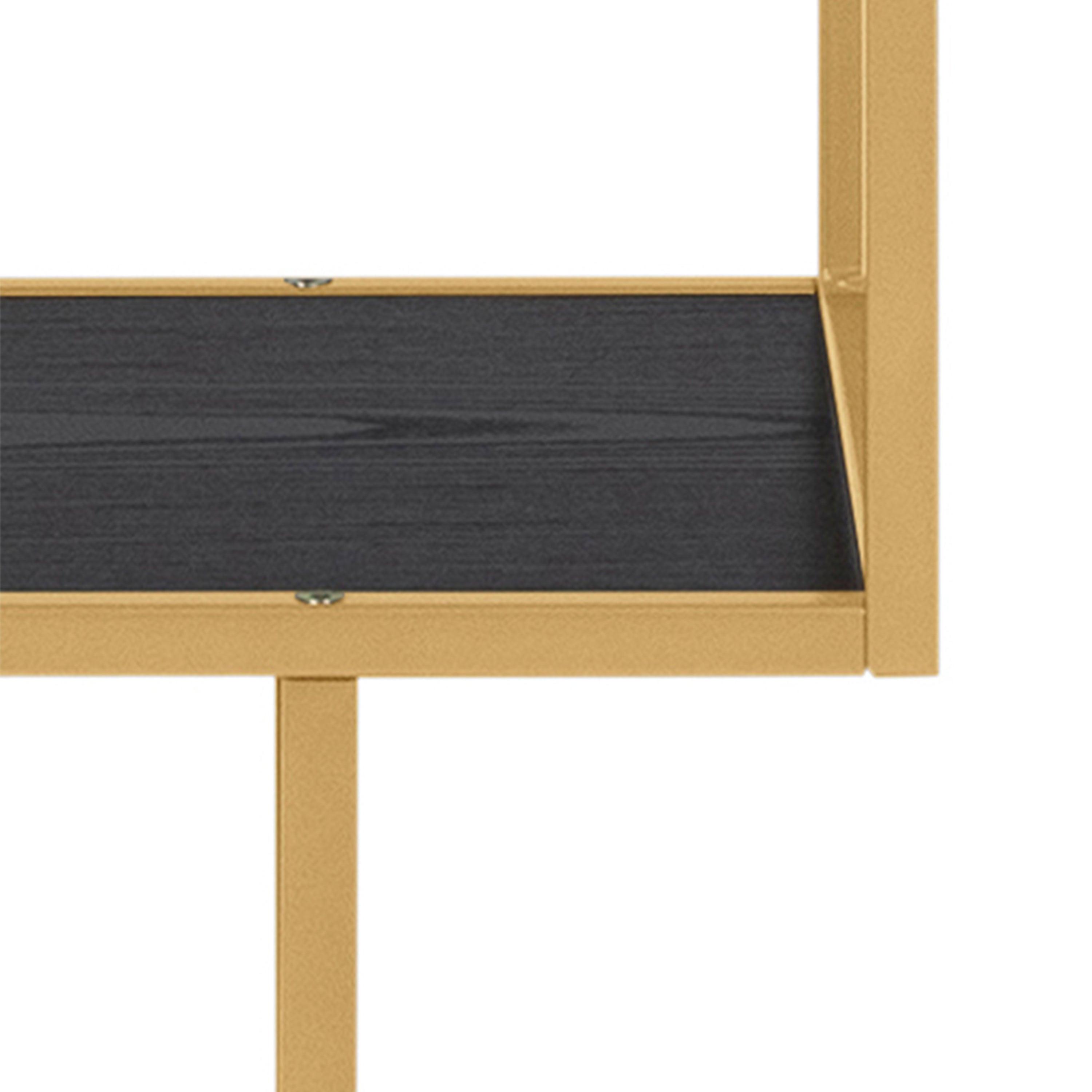 Seaford Tall Gold Metal Bookcase with 5 Black Shelves - image 6