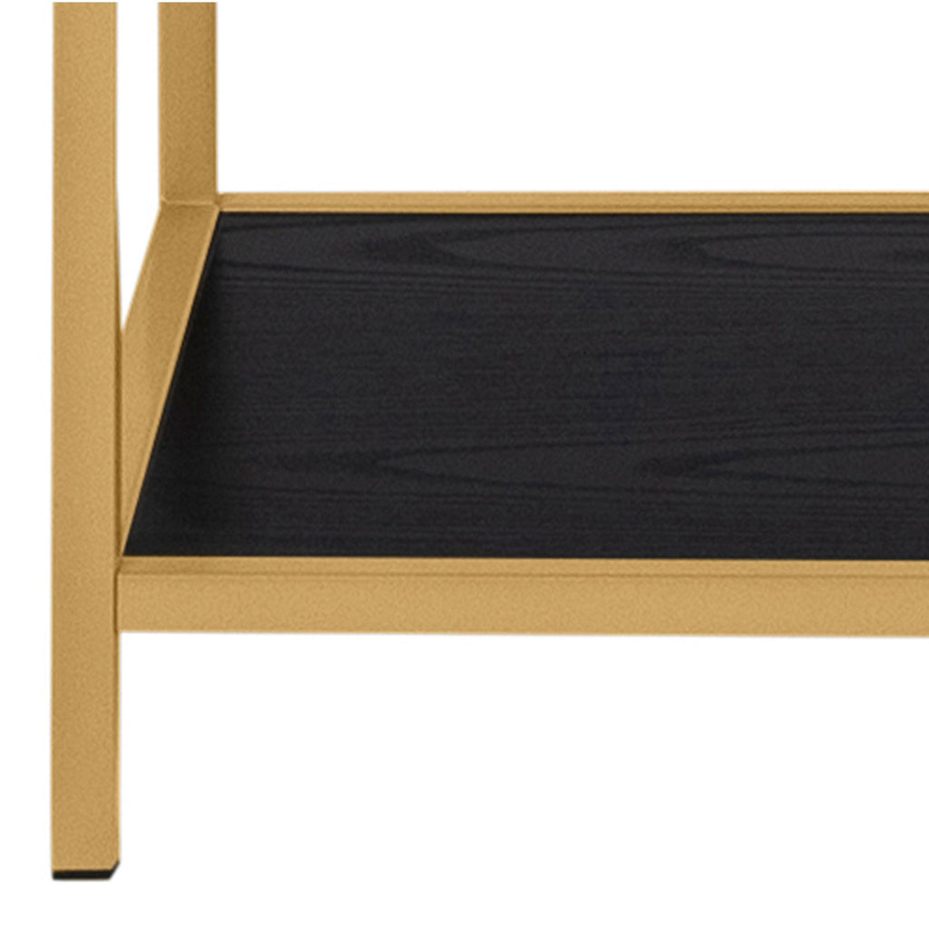Seaford Tall Gold Metal Bookcase with 5 Black Shelves - image 8