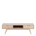 A-Line TV Unit with 2 Drawers in White Oak - image 2