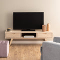 A-Line TV Unit with 2 Drawers in White Oak - image 5
