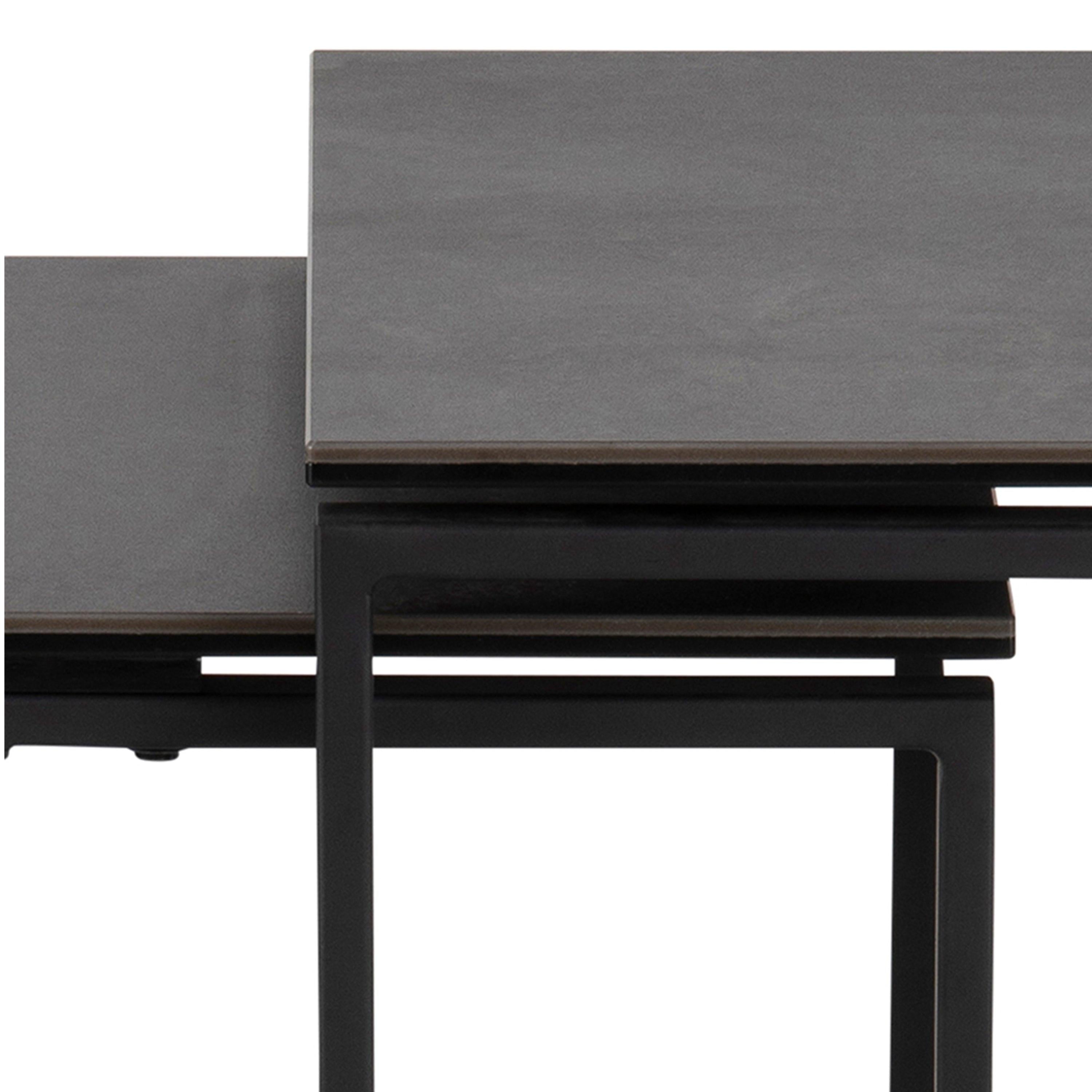Katrine Ceramic Nest of Tables in Black Set of 3 - image 7