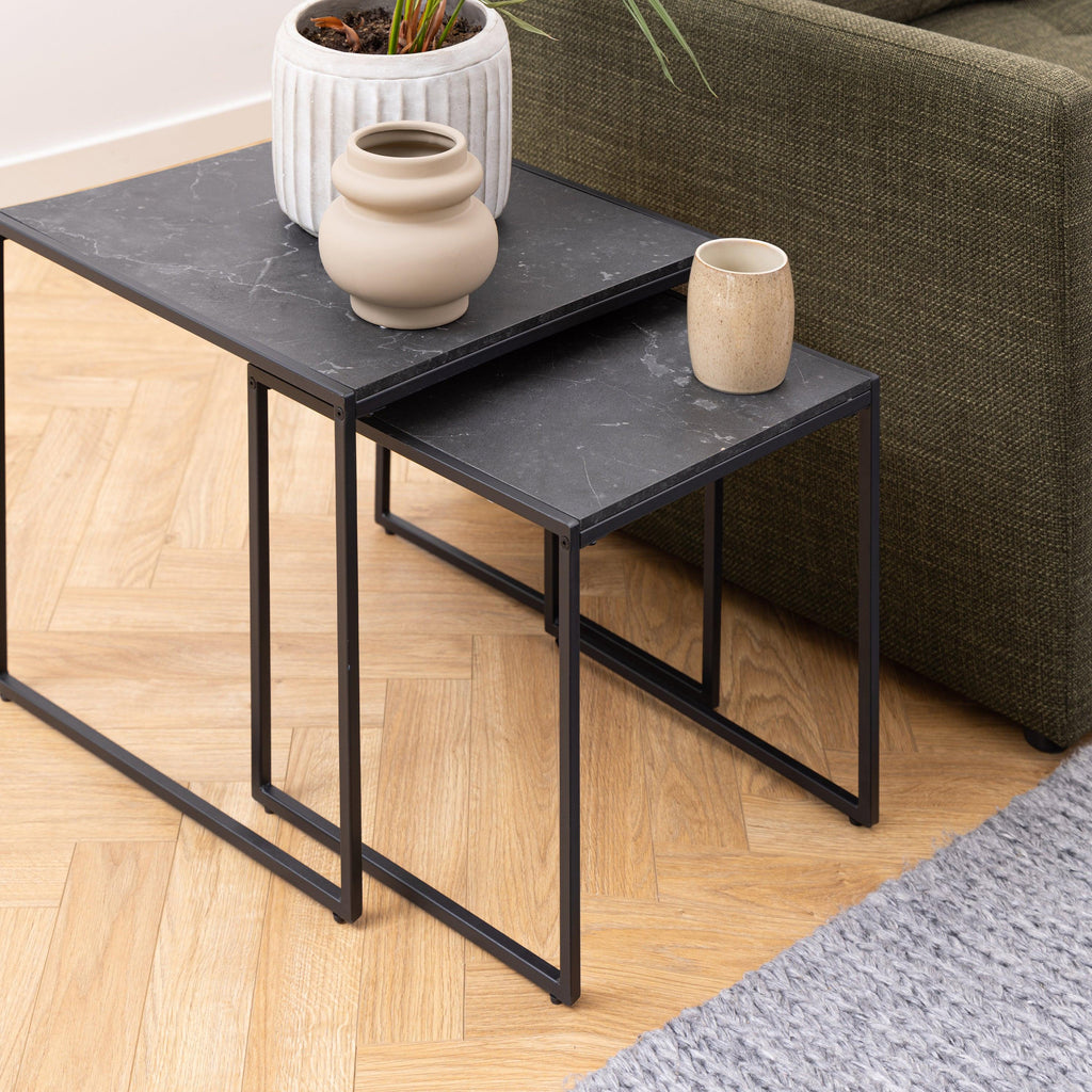 Infinity Nest of Tables in Black Matt Set of 2 - image 6