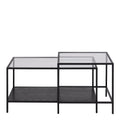 Seaford Black Metal Coffee Table Set with Glass Top - image 2