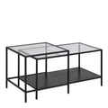 Seaford Black Metal Coffee Table Set with Glass Top - image 3