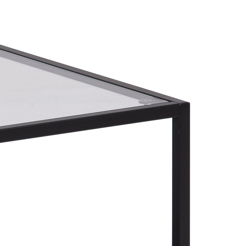 Seaford Black Metal Coffee Table Set with Glass Top - image 5