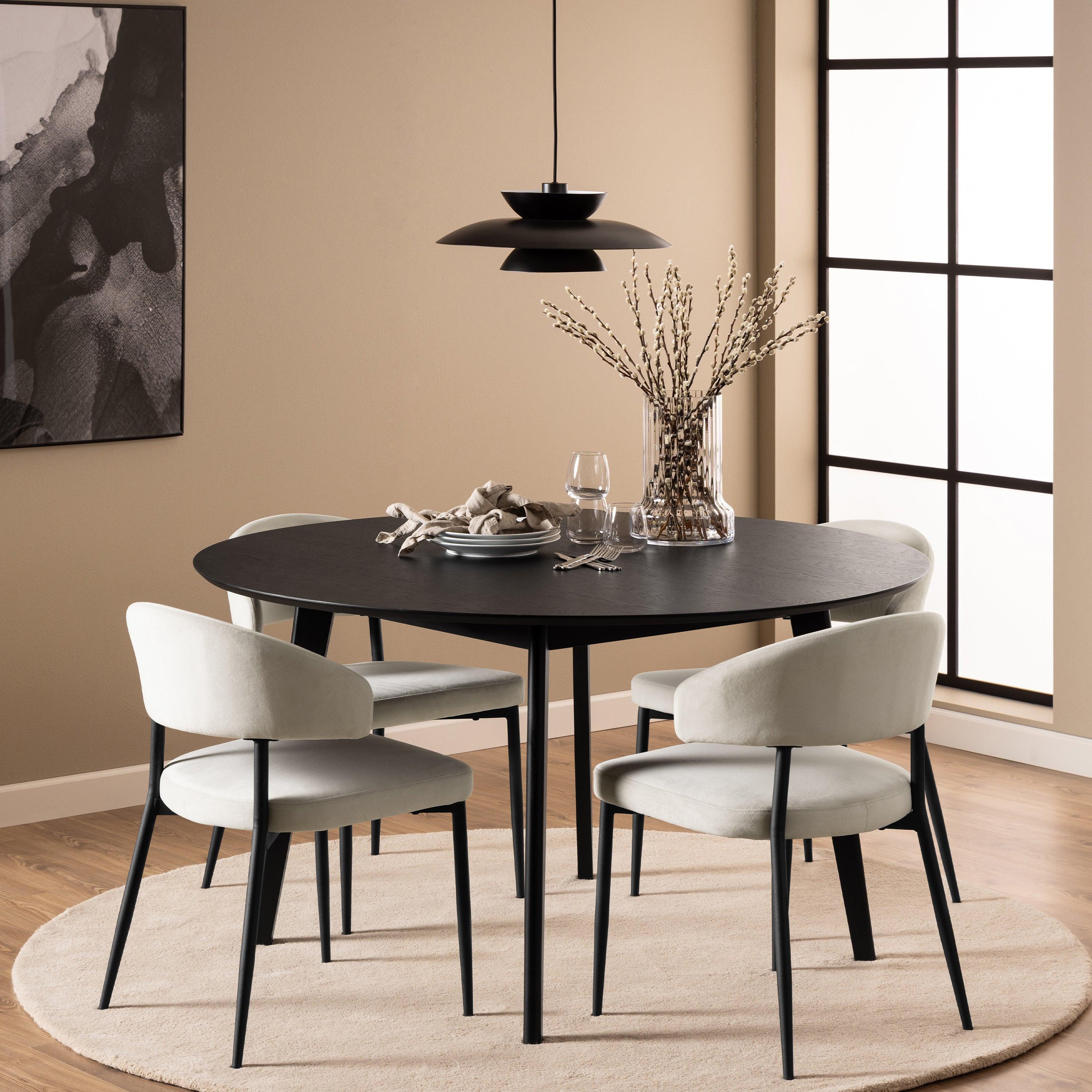 Roxby Round Dining Table in Black 140cm - image 3