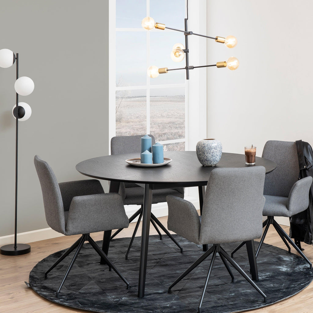 Roxby Round Dining Table in Black 140cm - image 5