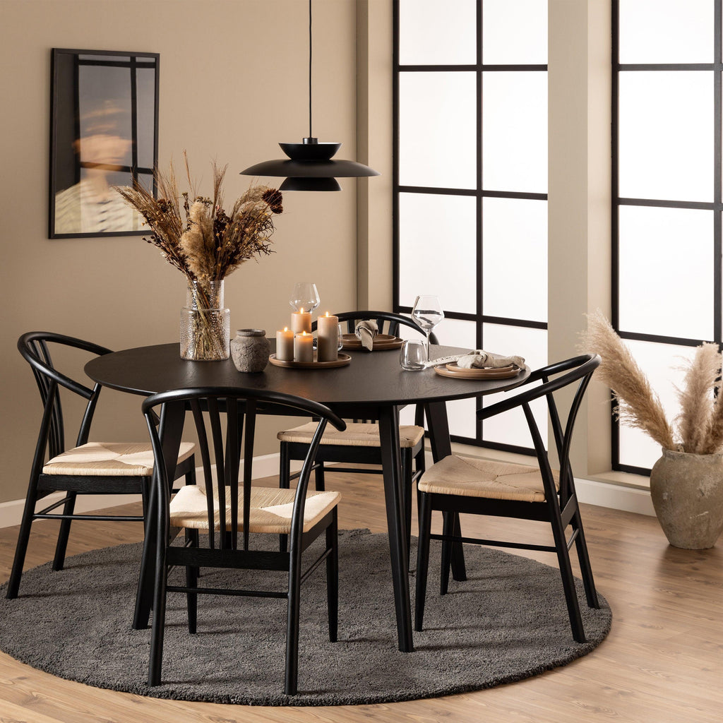 Roxby Round Dining Table in Black 140cm - image 6