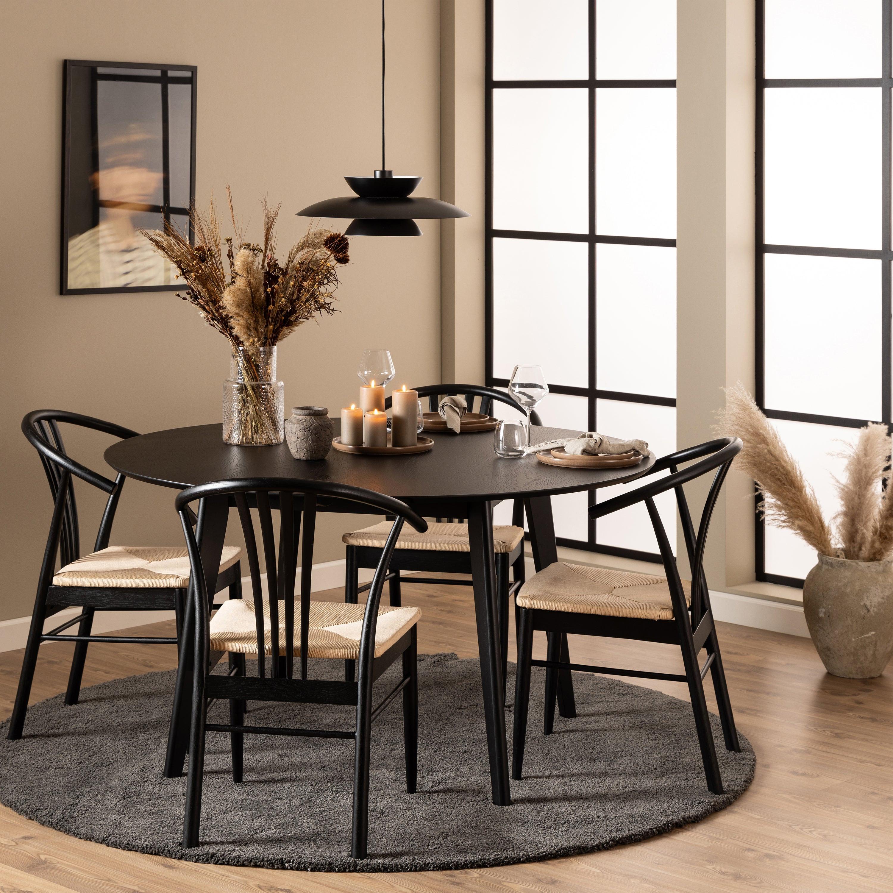 Roxby Round Dining Table in Black 140cm - image 6